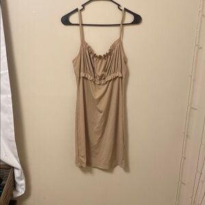 SHEIN Cream Slip Dress with Spaghetti Straps and V-Neckline
